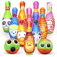 Los mejores  - Dreamon Juego de Bolos con 10 Alfileres 2 Bolas y Bolsa de Almacenamiento Juguetes Bebe Infantiles 3 años